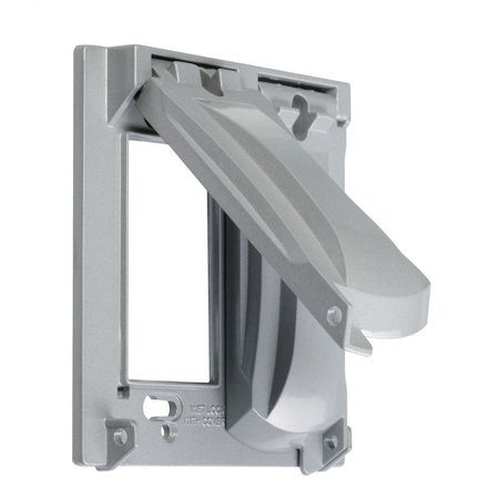 BELL OUTDOOR Electrical Box Cover, Vertical, 2 Gang, Aluminum, Flip and Snap MX2050S